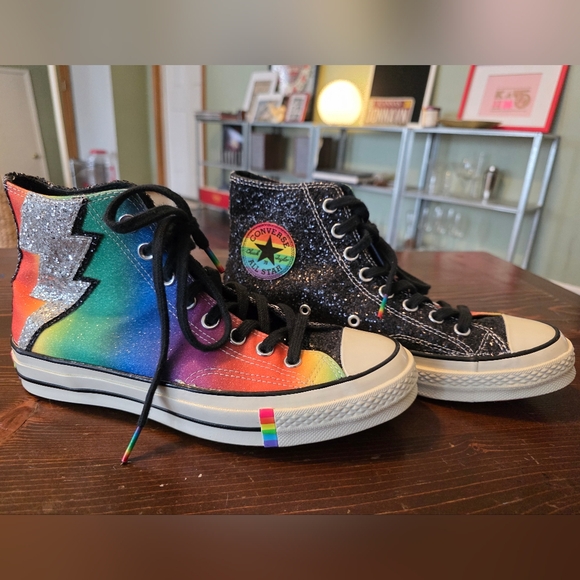 Converse Other - Converse Pride Sequin High-Top Sneakers